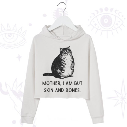 Purplehecate Cat Mother I Am But Skin And Bones Crop Hoodie