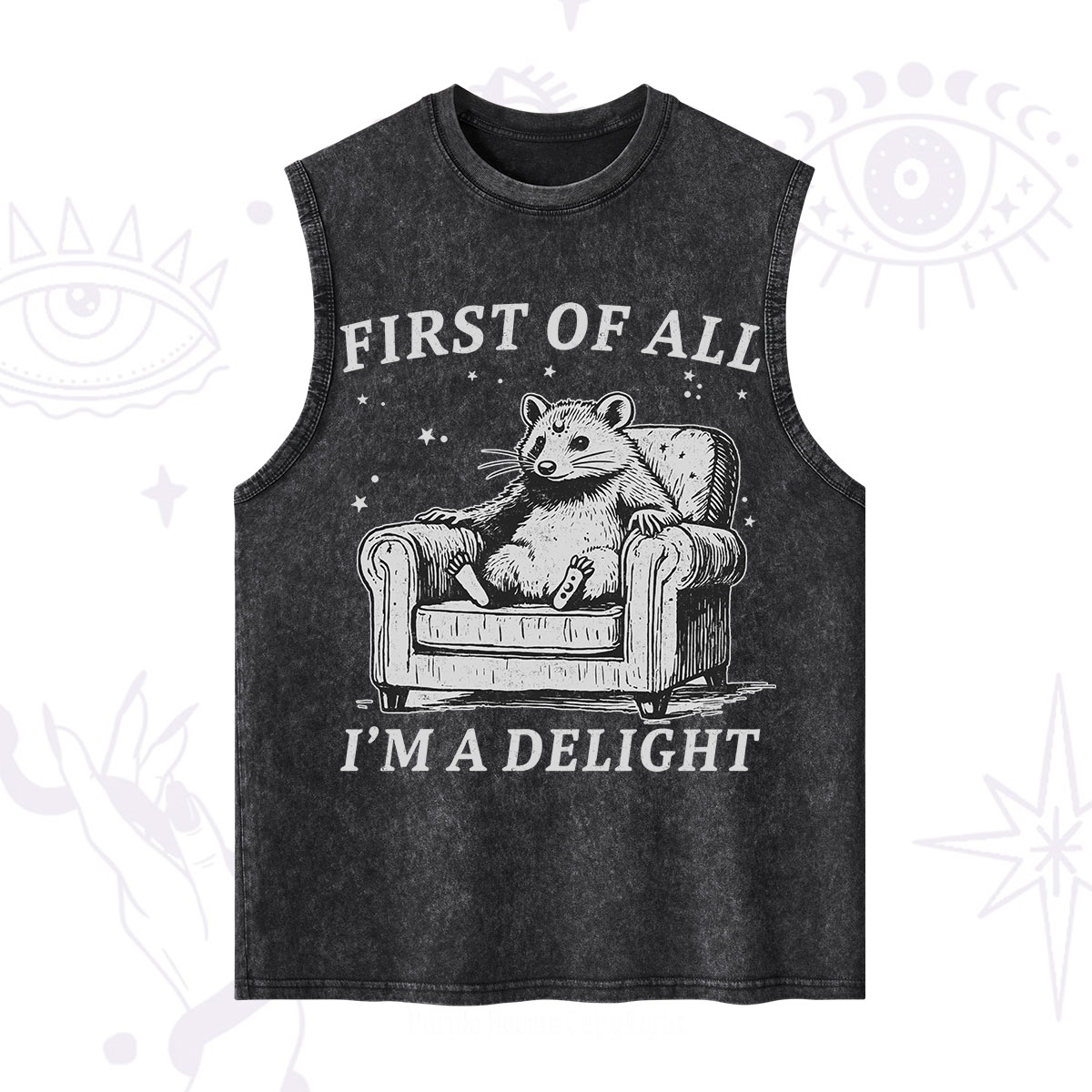 Purplehecate First Of All I'm A Delight Opossum Washed Tank