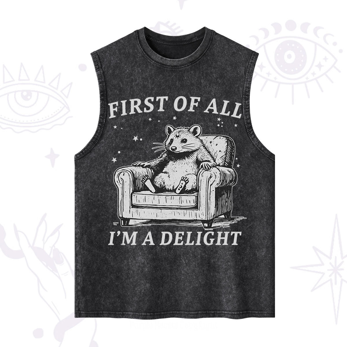 Purplehecate First Of All I'm A Delight Opossum Washed Tank