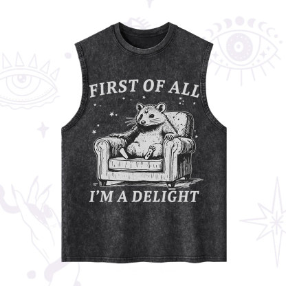Purplehecate First Of All I'm A Delight Opossum Washed Tank