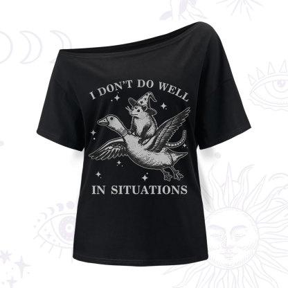 Purplehecate I Don't Do Well In Situations One Shoulder T-Shirt