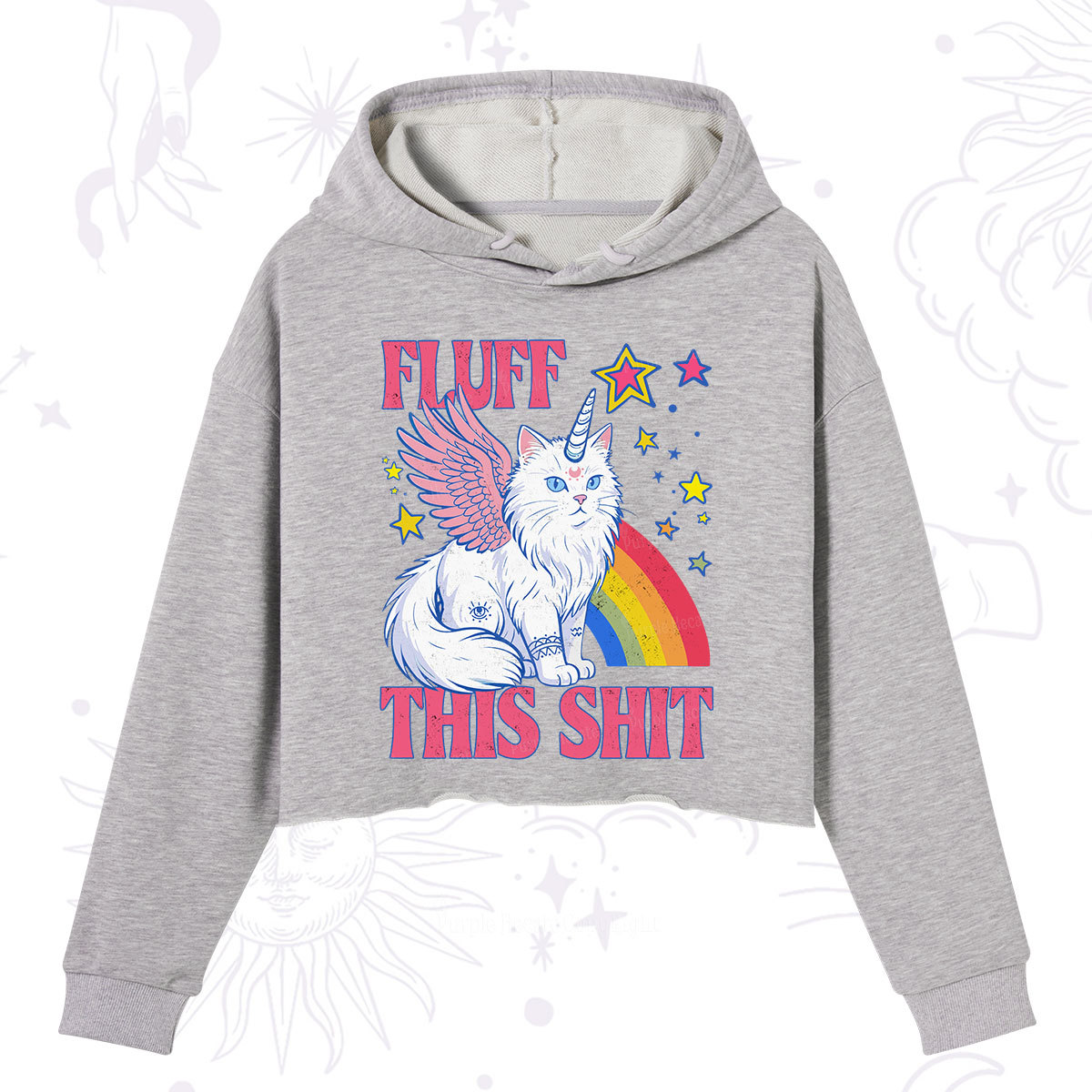 Purplehecate Fluff This Sh*t Cat Crop Hoodie
