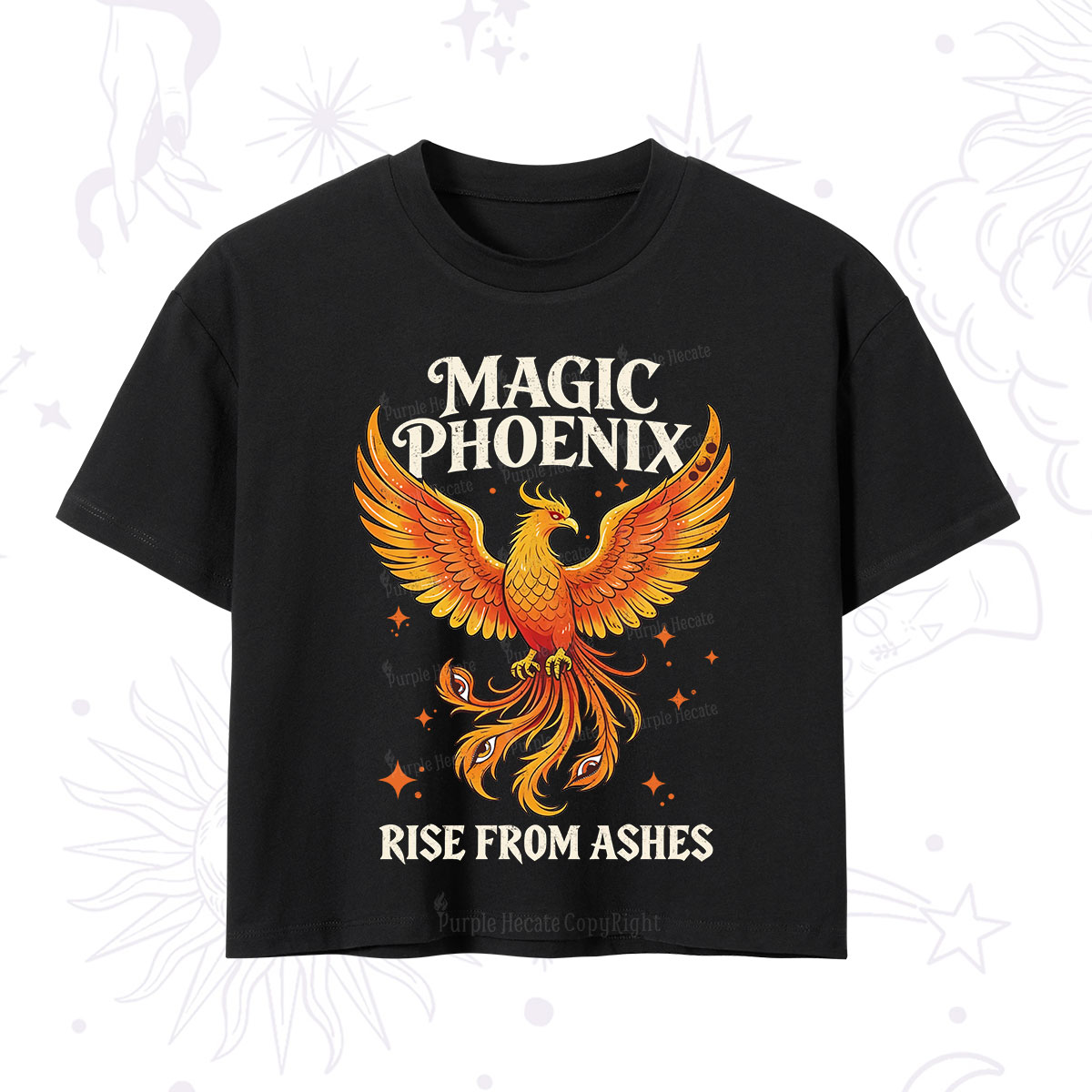 Purplehecate Magic Phoenix Rise From Ashes Crop T-Shirt