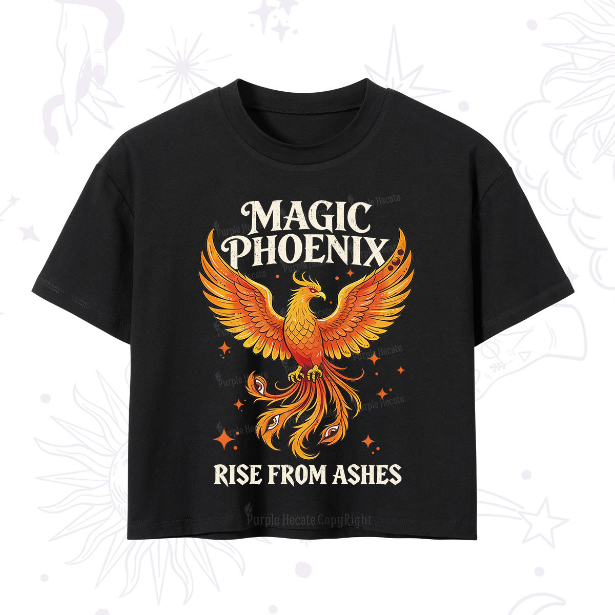 Purplehecate Magic Phoenix Rise From Ashes Crop T-Shirt