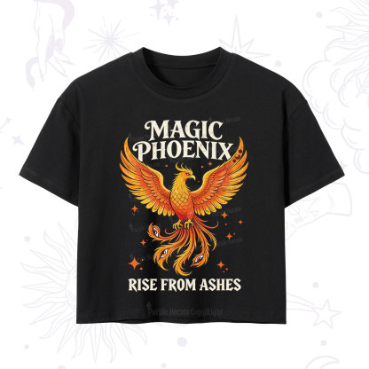 Purplehecate Magic Phoenix Rise From Ashes Crop T-Shirt