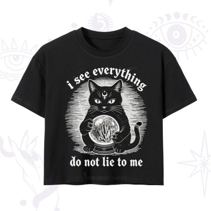 Purplehecate All Seeing Cat Crop T-Shirt