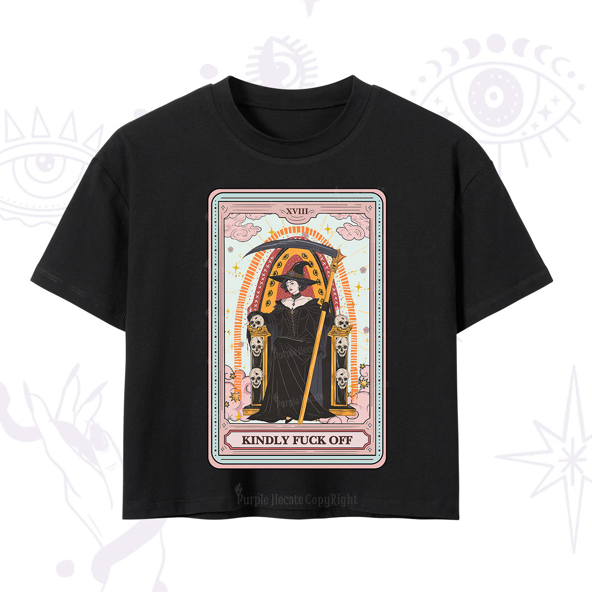 Purplehecate The Kindly Fuck Off Tarot Crop T-Shirt