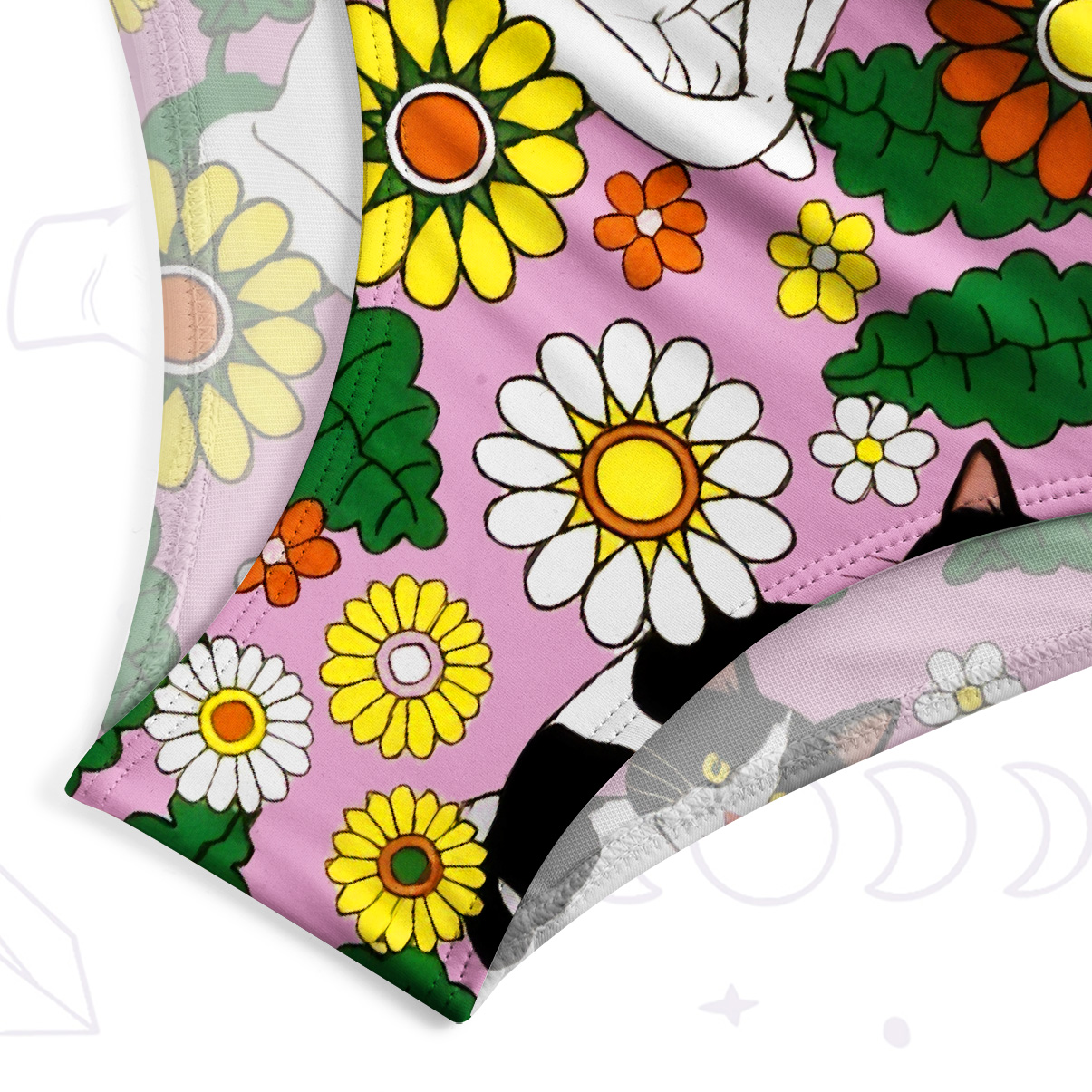 Purplehecate Daisy Cat Garden One-Piece Swimsuit