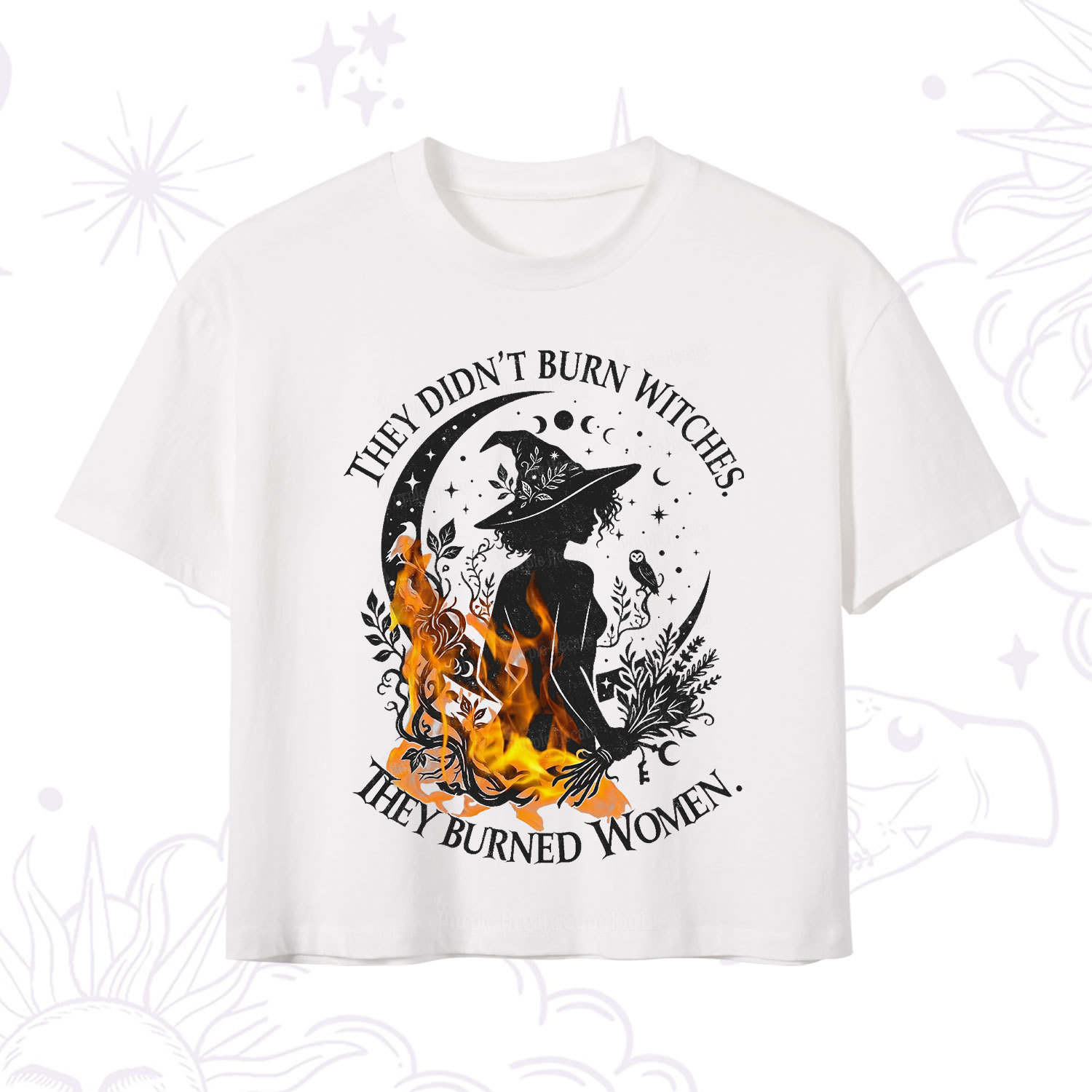 Purplehecate They Didn't Burn Witches Crop T-Shirt