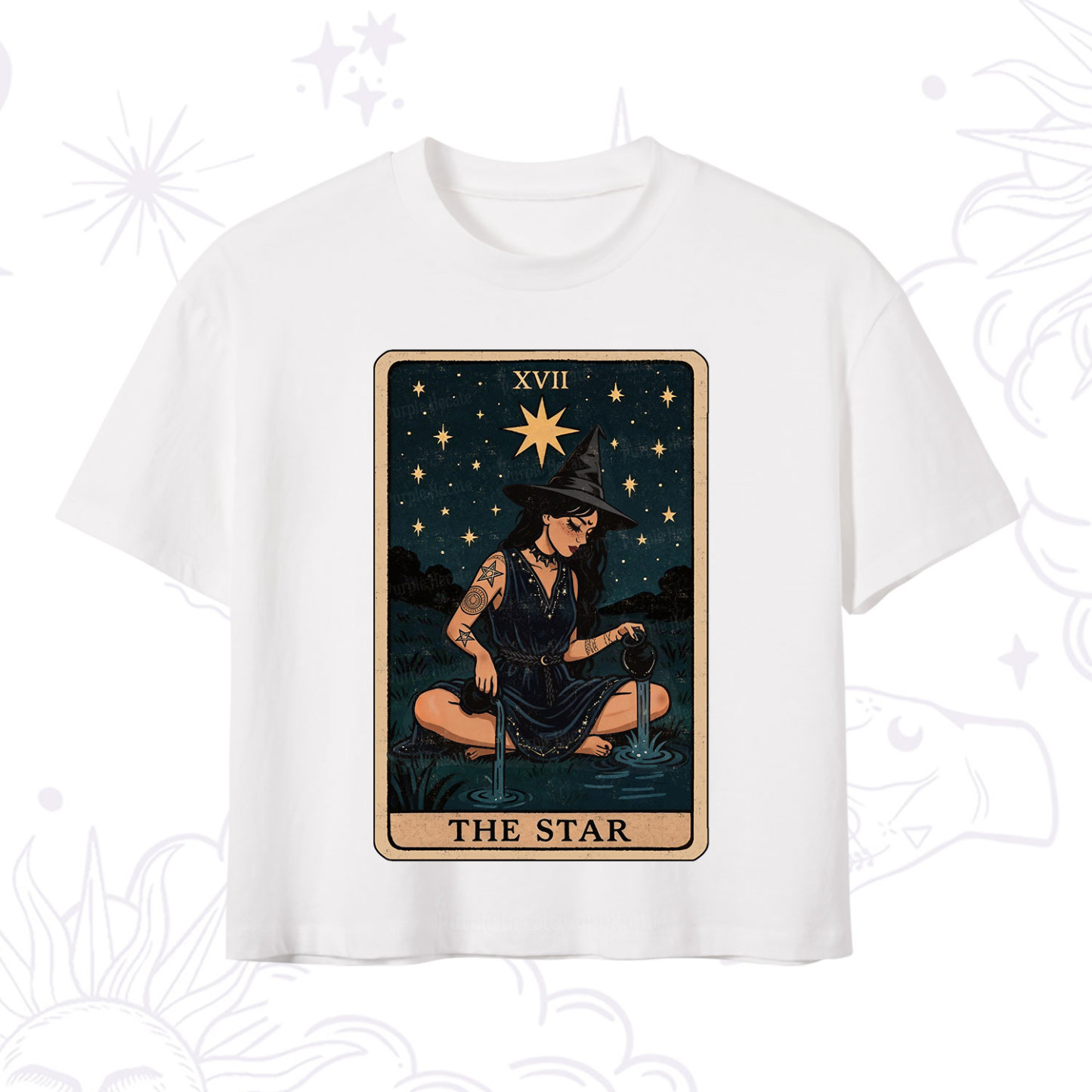 Purplehecate The Star Witch Tarot Crop T-Shirt