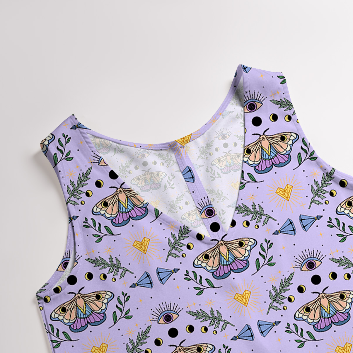 Purplehecate Luna Moth Witch Wide Leg Jumpsuit