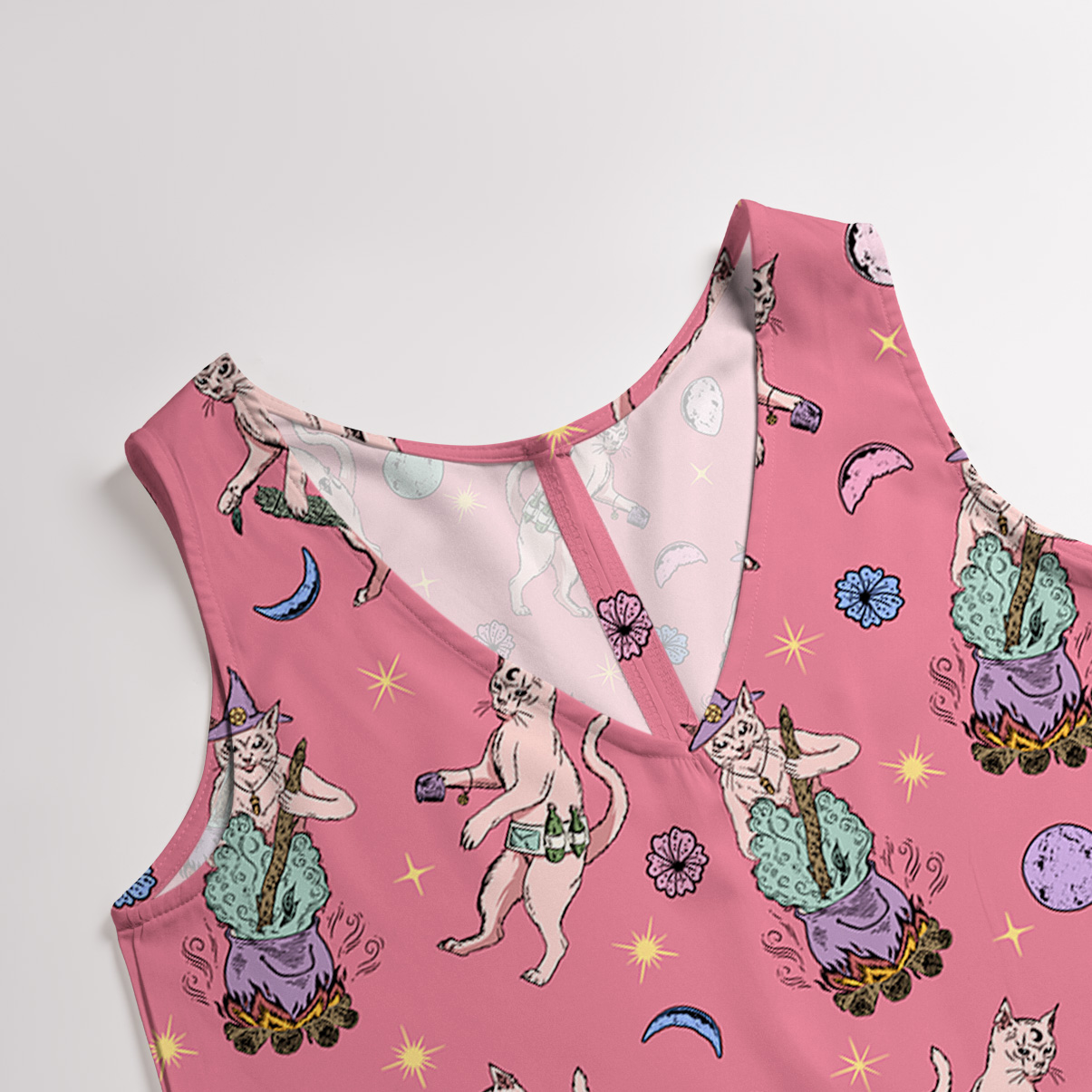 Purplehecate Cat Coven Wide Leg Jumpsuit