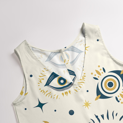 Purplehecate Sun Eye Wide Leg Jumpsuit