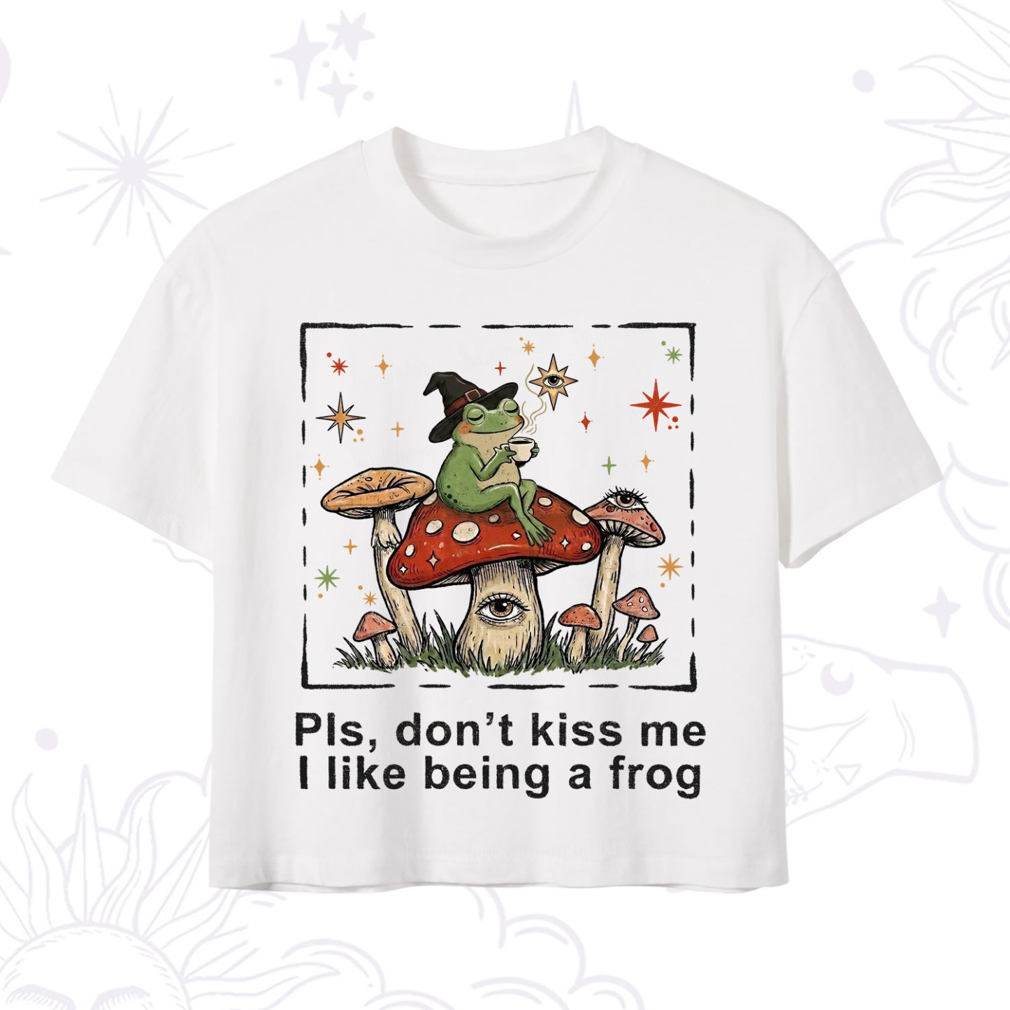 Purplehecate Please Don't Kiss Me I like Being A Frog Crop T-Shirt