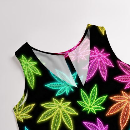Purplehecate Trippy Weed Wide Leg Jumpsuit