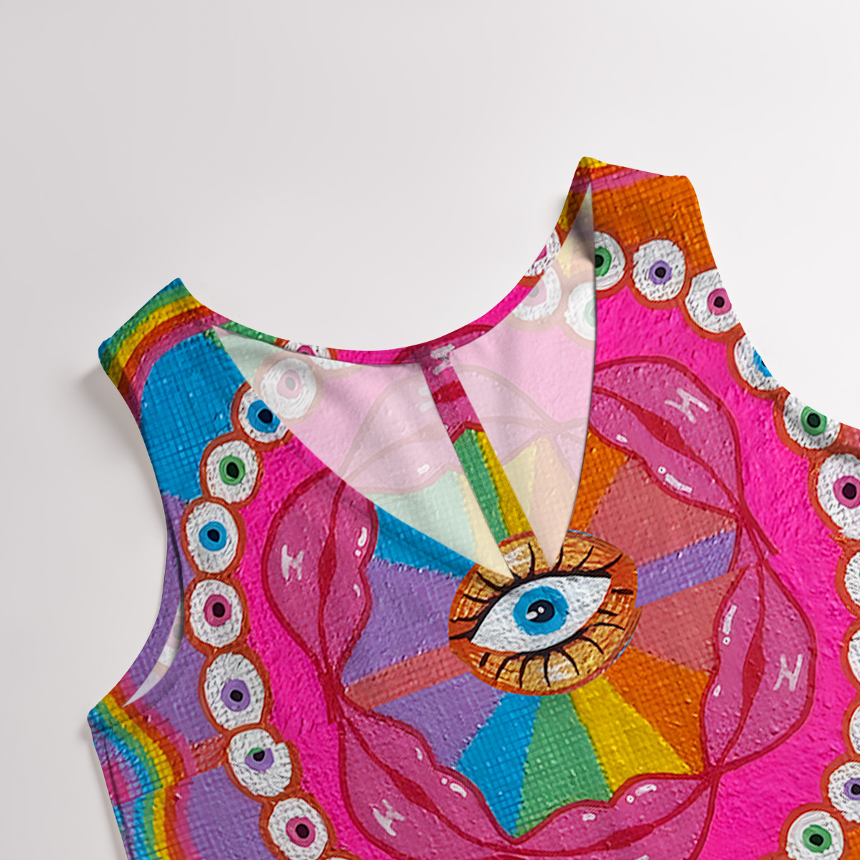 Purplehecate Chromatic Dreamwave Eye Wide Leg Jumpsuit