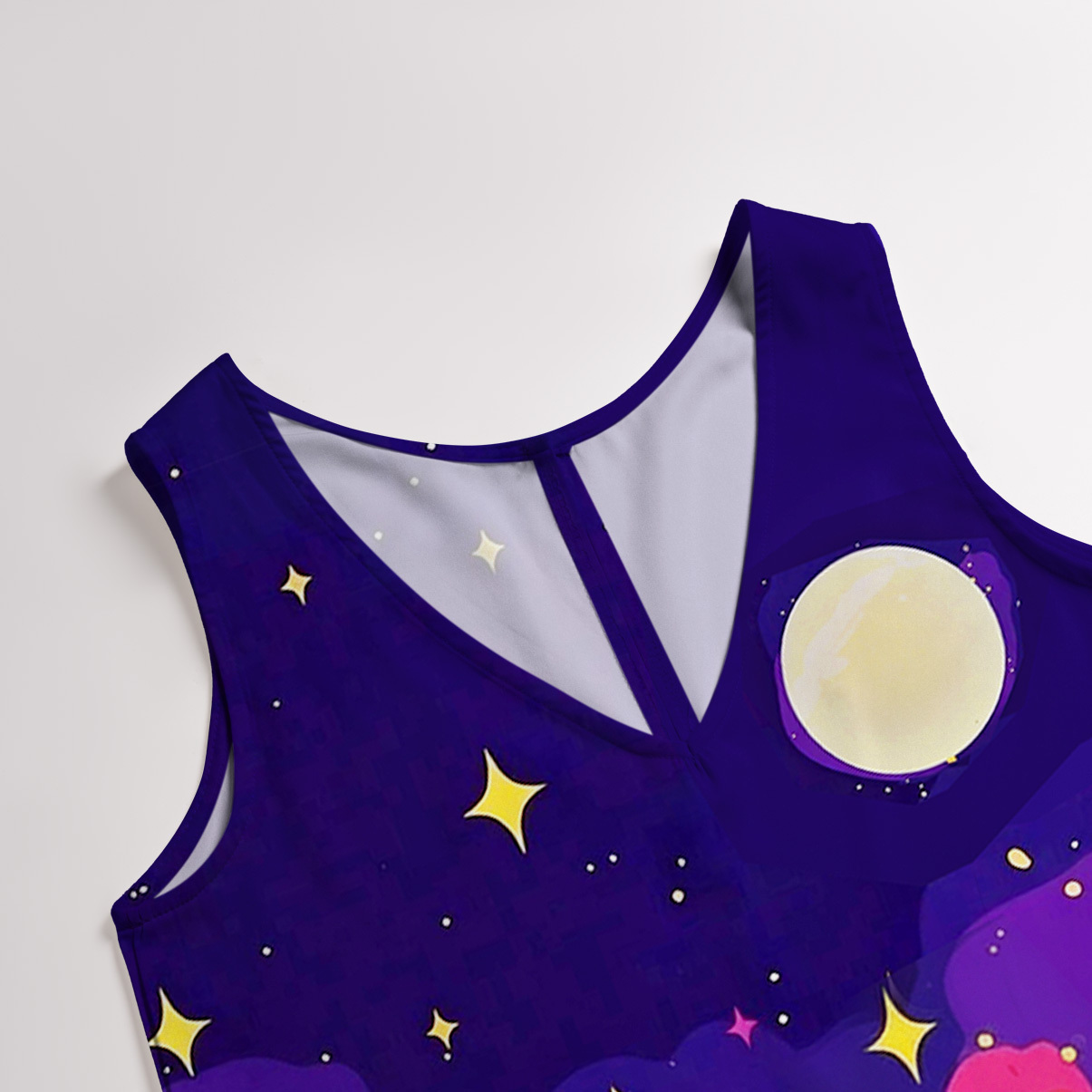 Purplehecate Midnight Cosmic Cat Fantasy Wide Leg Jumpsuit