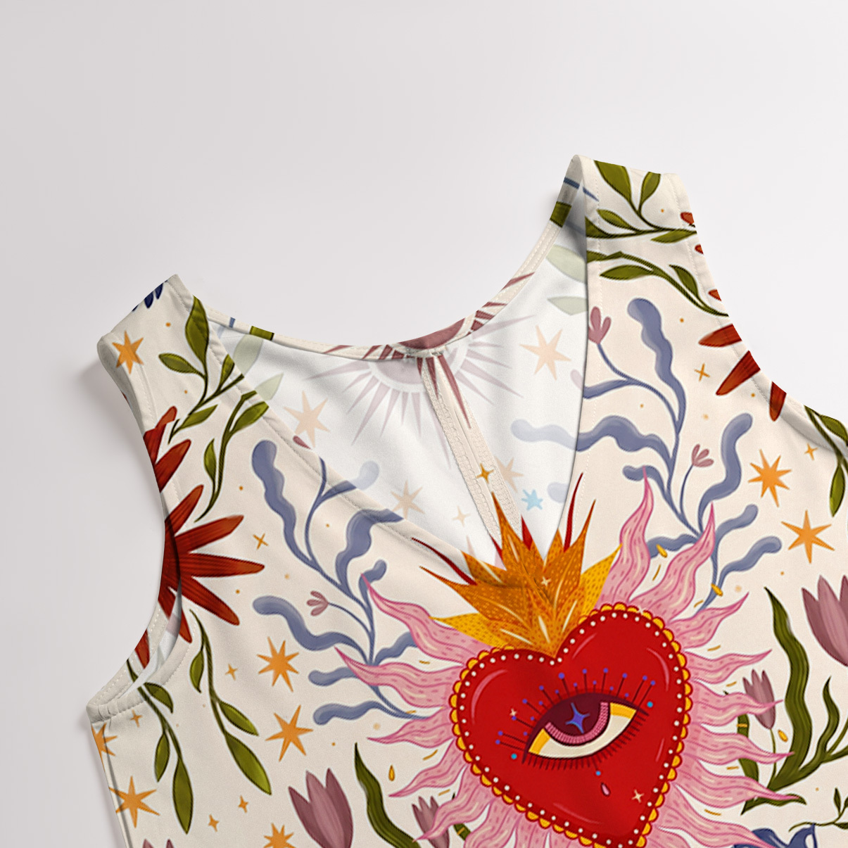 Purplehecate Sacred Flame Heart Wide Leg Jumpsuit