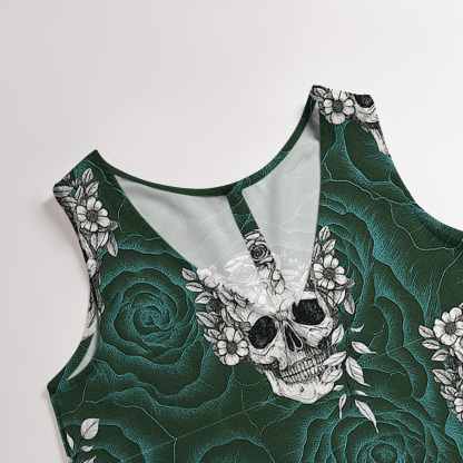 Purplehecate Rose Skull Wide Leg Jumpsuit