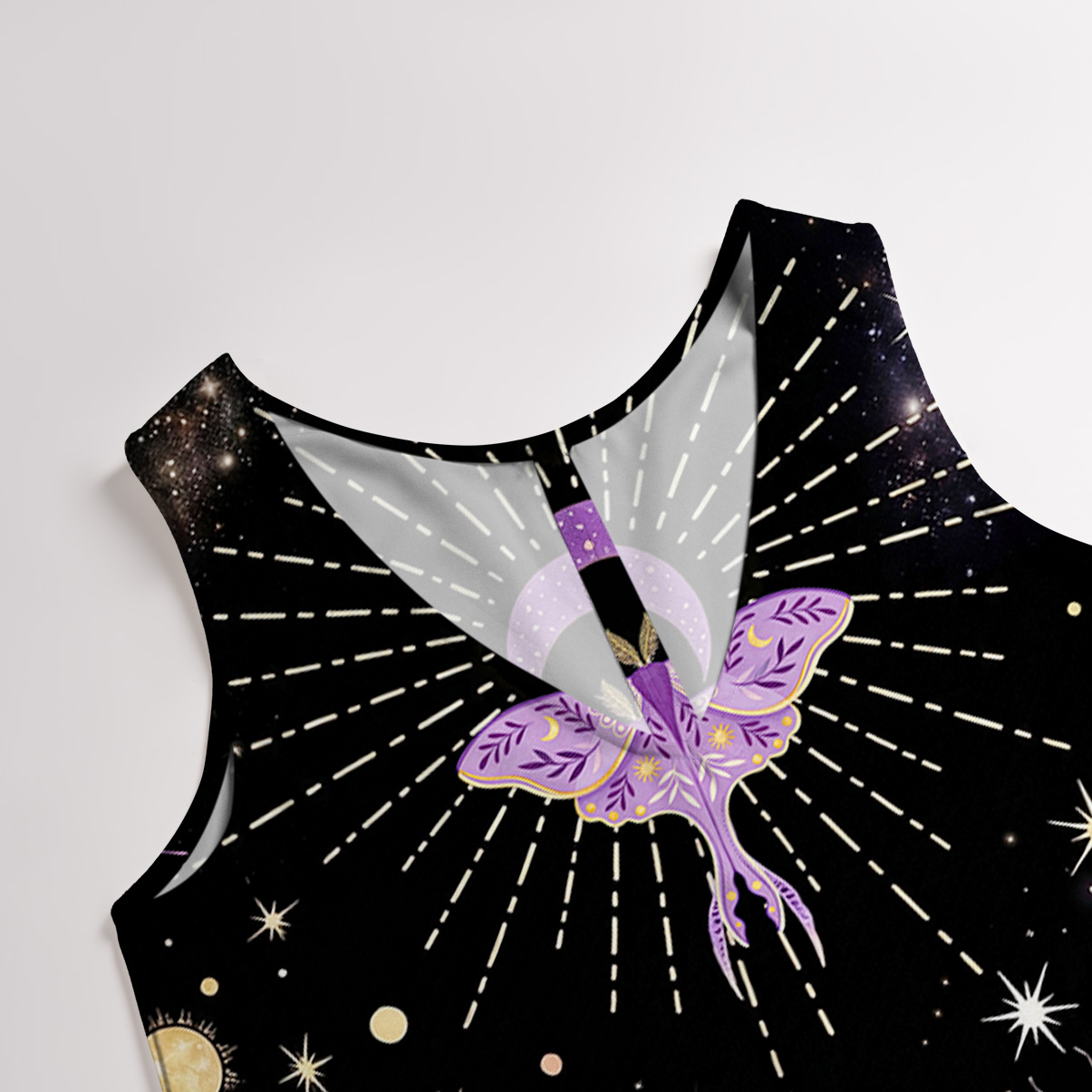 Purplehecate Starry Night Lunar Moth Wide Leg Jumpsuit