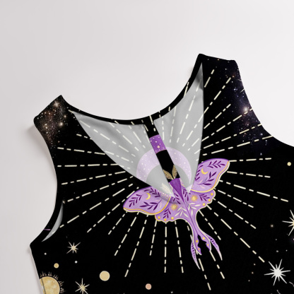 Purplehecate Starry Night Lunar Moth Wide Leg Jumpsuit