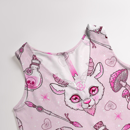 Purplehecate Pastel Occult Goat Wide Leg Jumpsuit