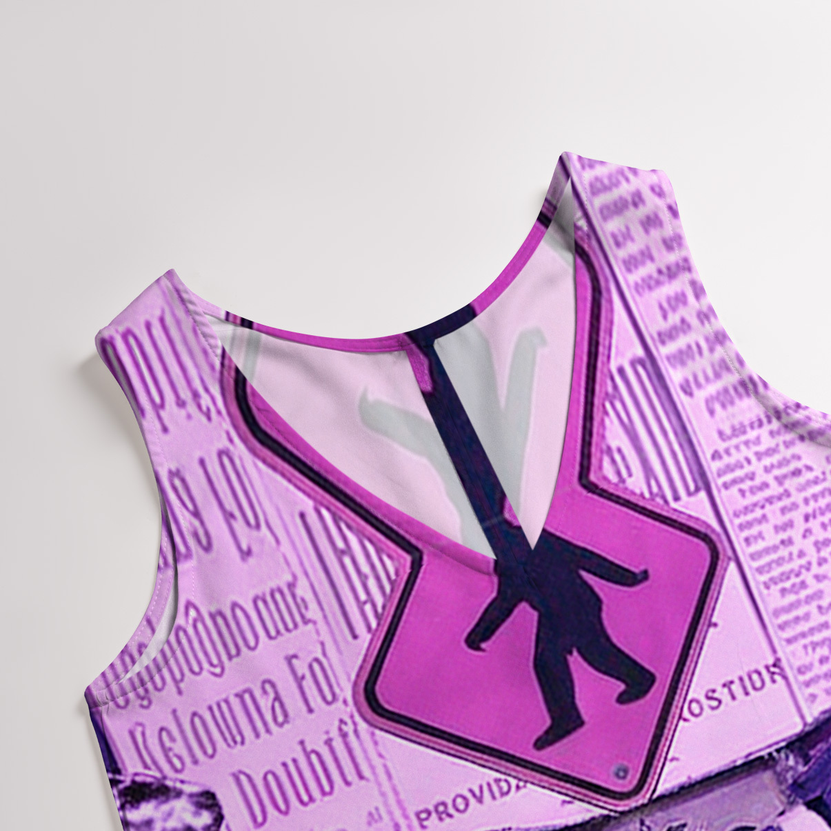 Purplehecate Cryptid Warning Collage Wide Leg Jumpsuit