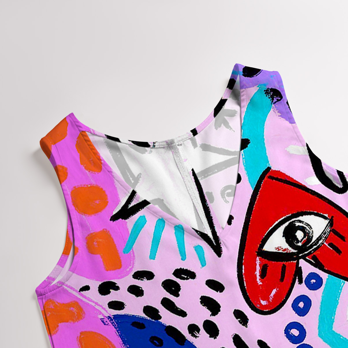 Purplehecate Cosmic Love Eyes Graffiti Wide Leg Jumpsuit