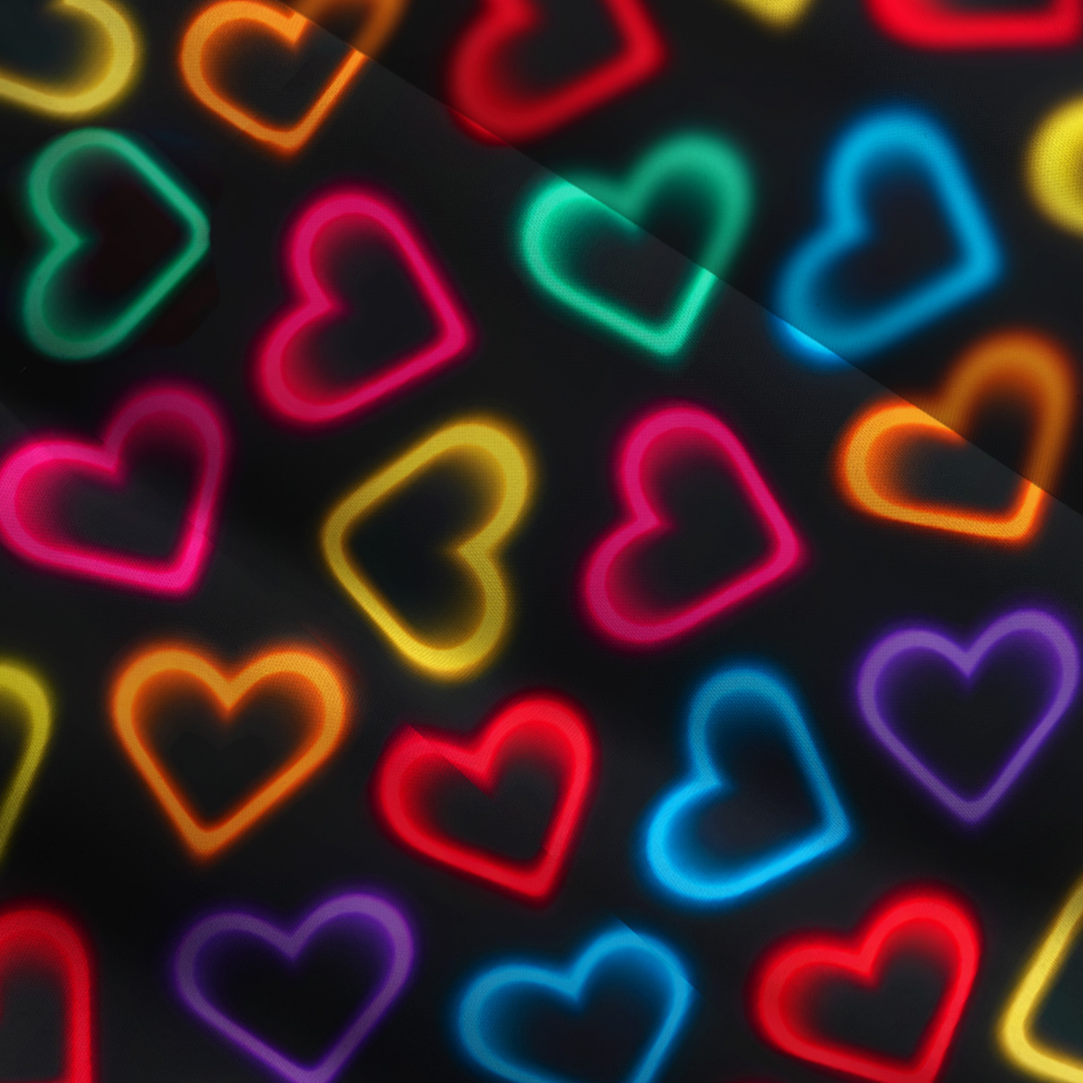 Purplehecate Neon Heart Wide Straps Maxi Dress