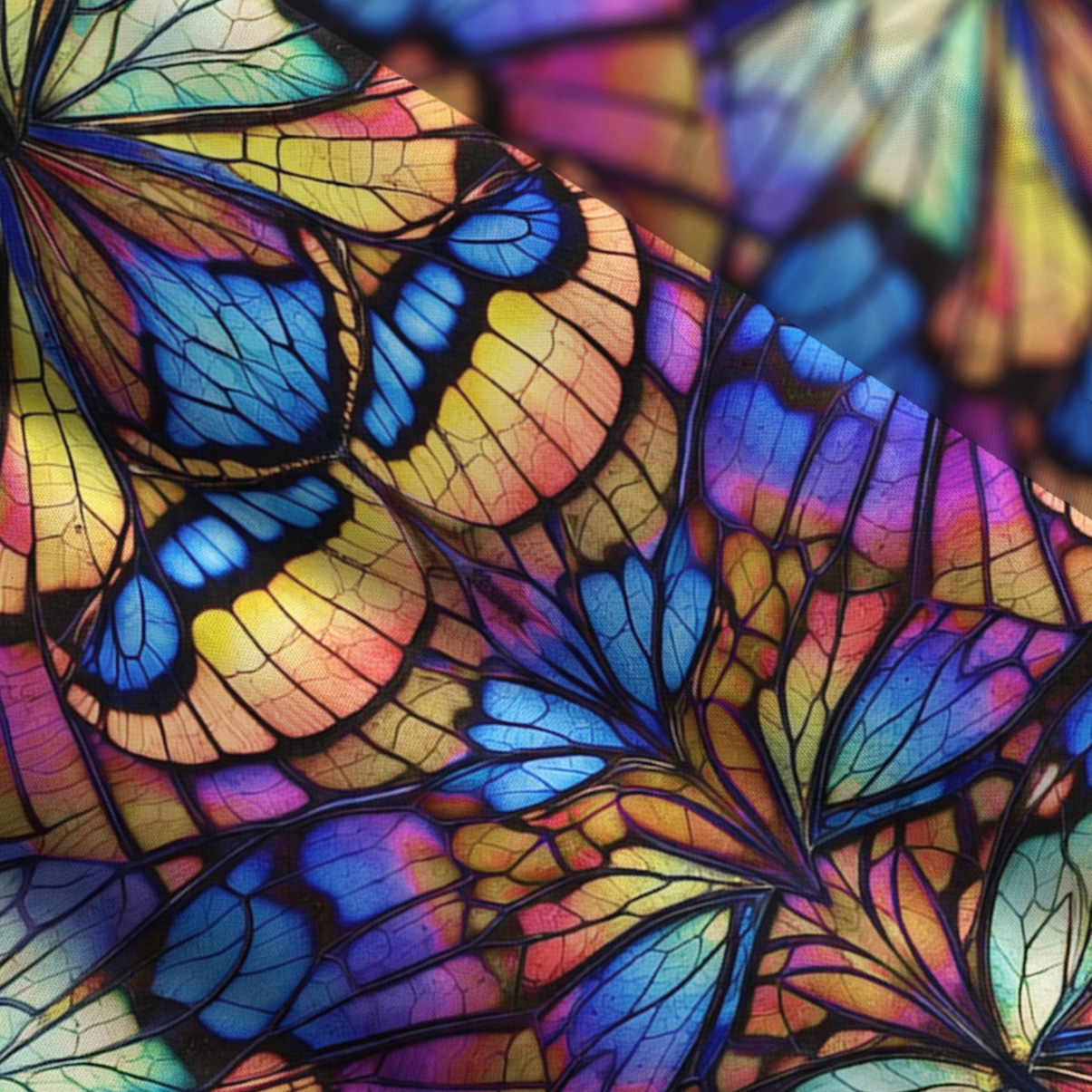 Purplehecate Colorful Butterfly Wing Pattern Wide Straps Maxi Dress