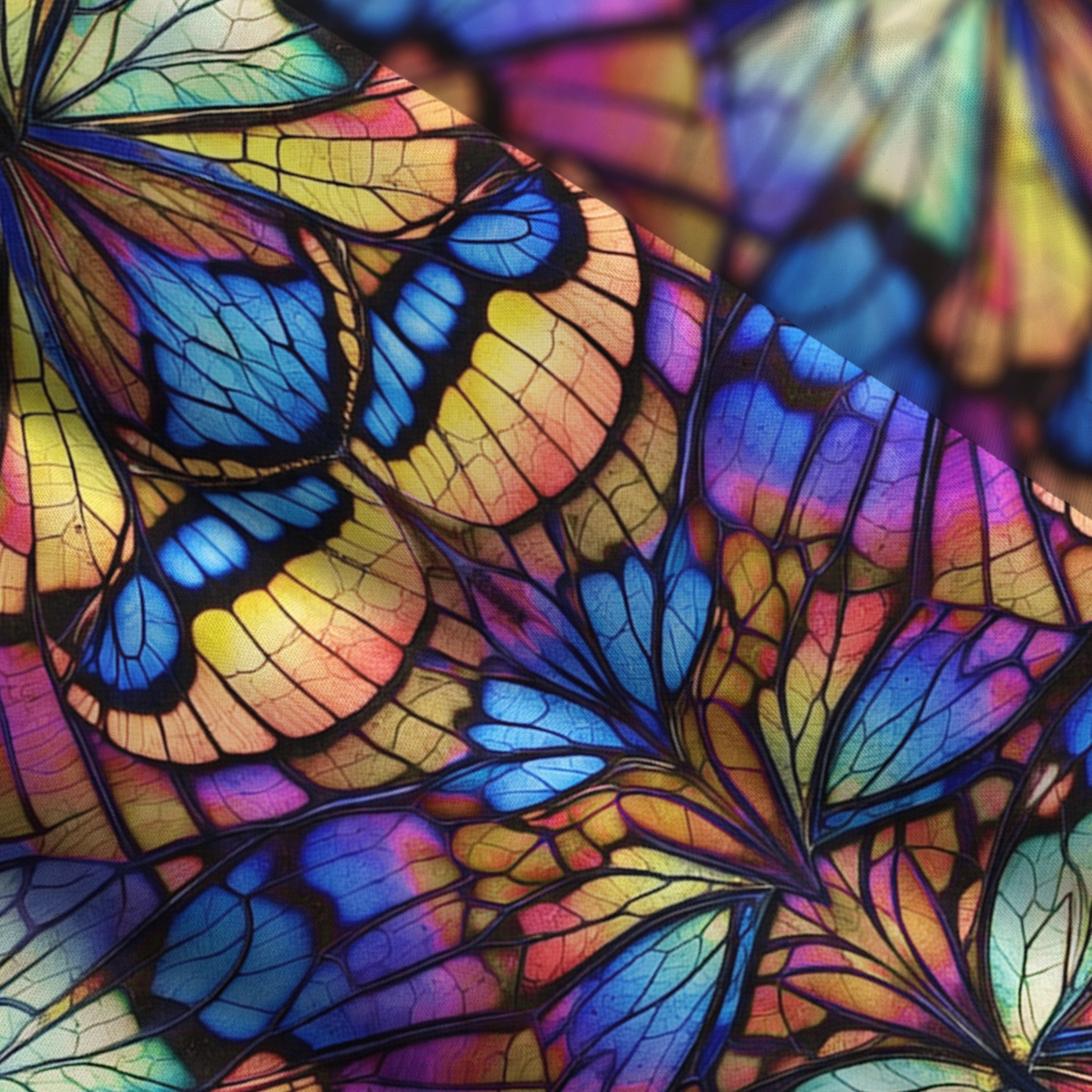 Purplehecate Colorful Butterfly Wing Pattern Wide Straps Maxi Dress