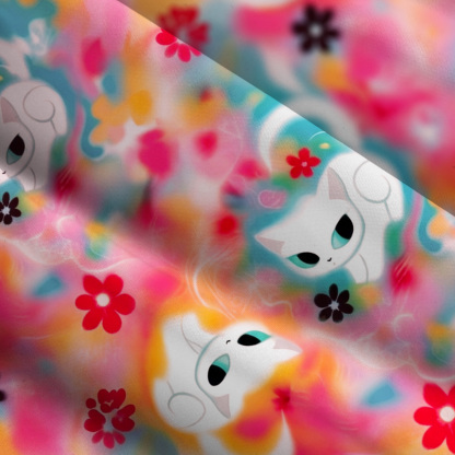 Purplehecate Color Splash Cat Wide Straps Maxi Dress