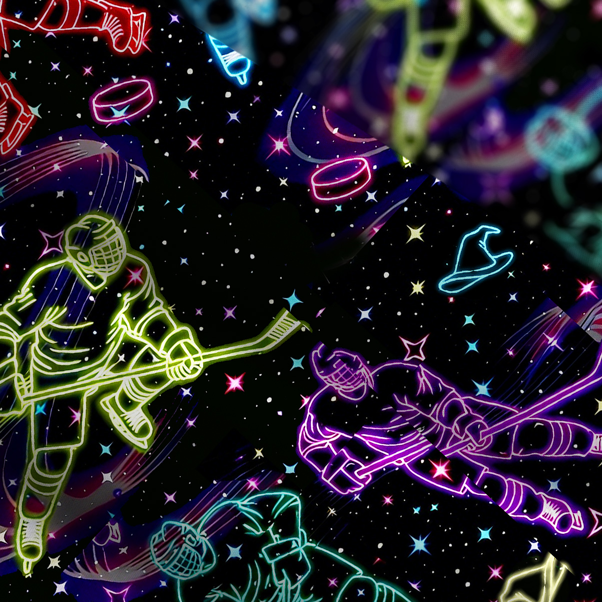 Purplehecate Neon Night Hockey Wide Straps Maxi Dress