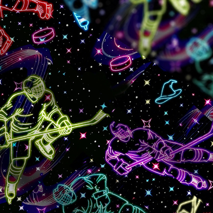 Purplehecate Neon Night Hockey Wide Straps Maxi Dress