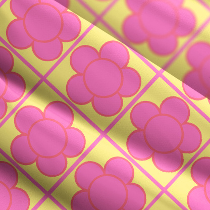 Purplehecate Bubble Flower Checkered Wide Straps Maxi Dress