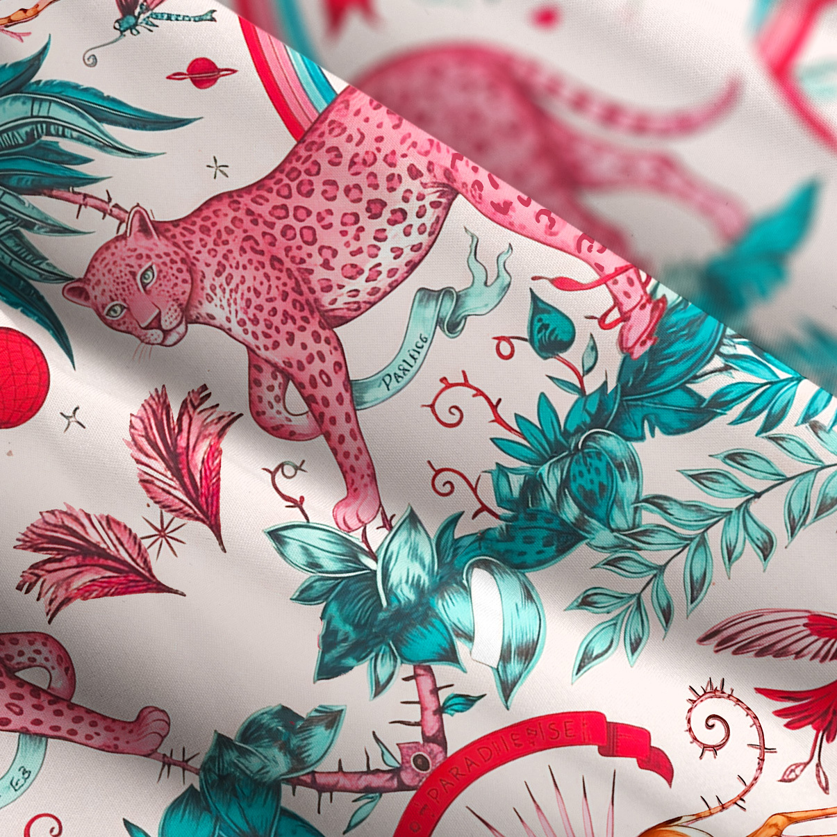 Purplehecate Enchanted Forest Pink Leopard Wide Straps Maxi Dress