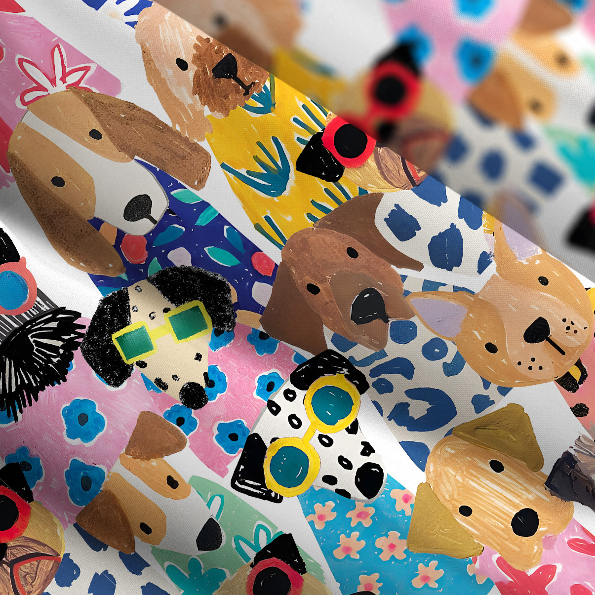 Purplehecate Puppy Parade Wide Straps Maxi Dress