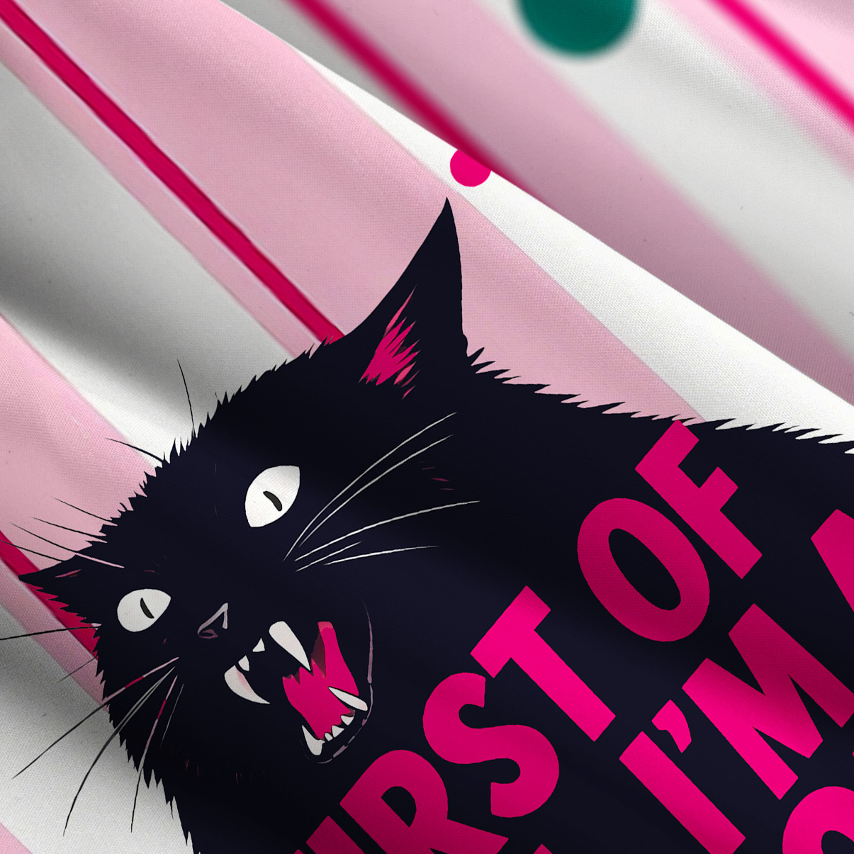 Purplehecate First Of All I'm A Delight Cat Wide Straps Maxi Dress