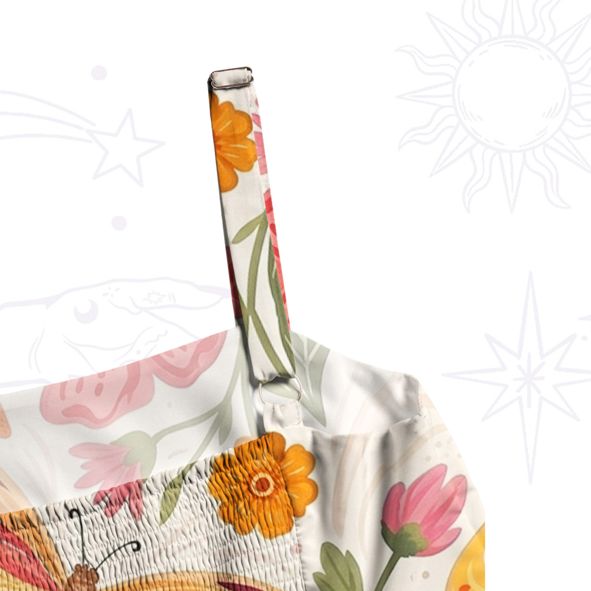 Purplehecate Enchanted Garden of Butterflies Wide Straps Maxi Dress