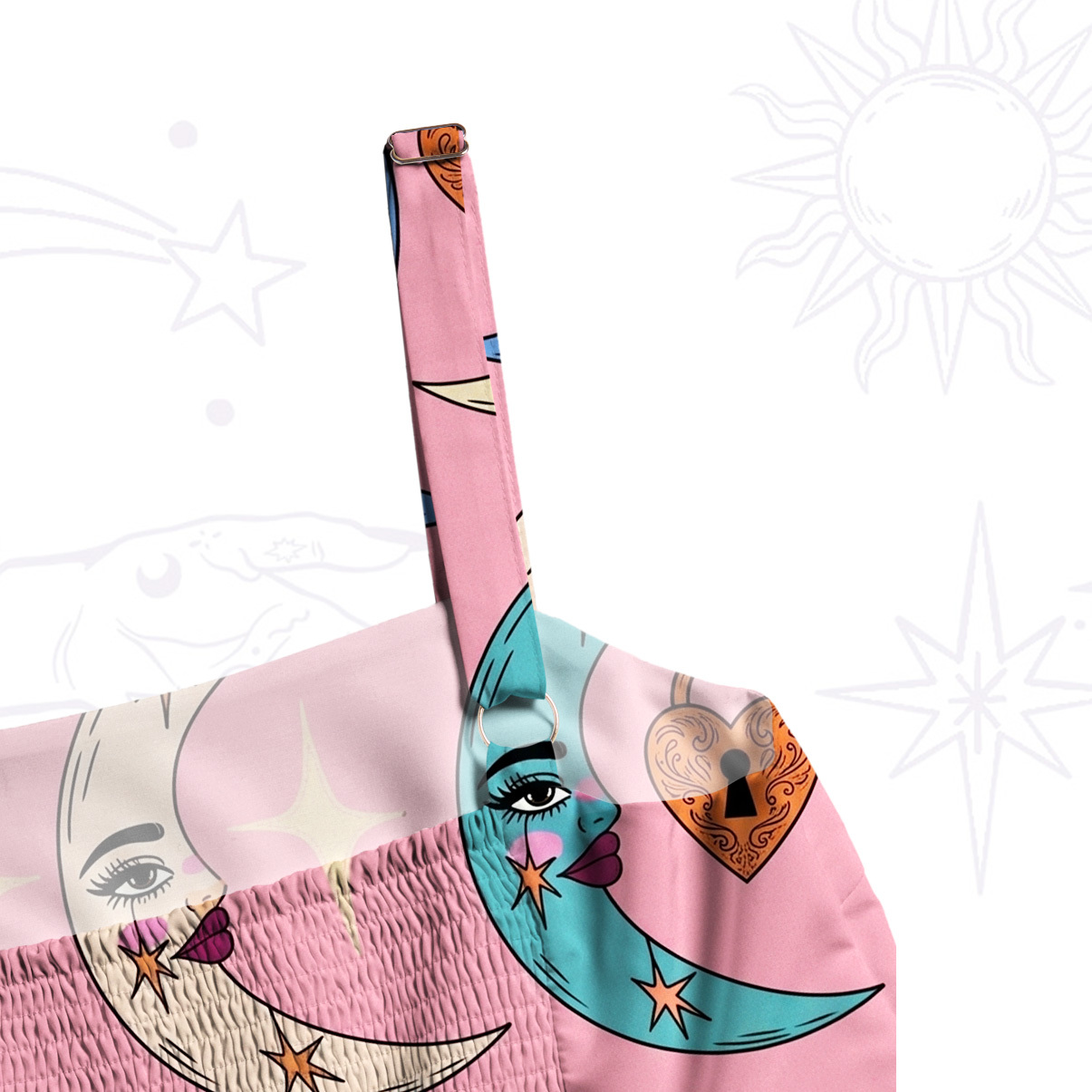 Purplehecate Lunar Secrets Wide Straps Maxi Dress