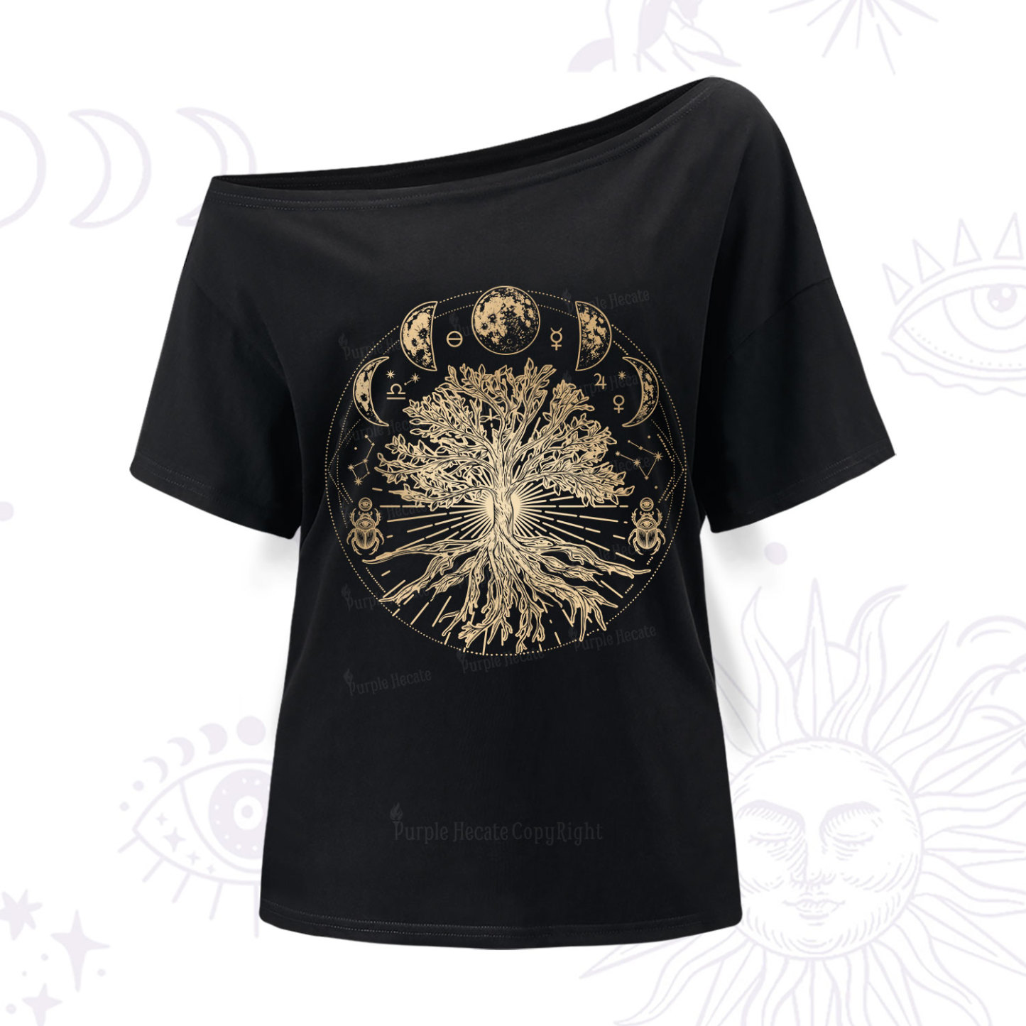 Purplehecate Tree Of Lif One Shoulder T-Shir