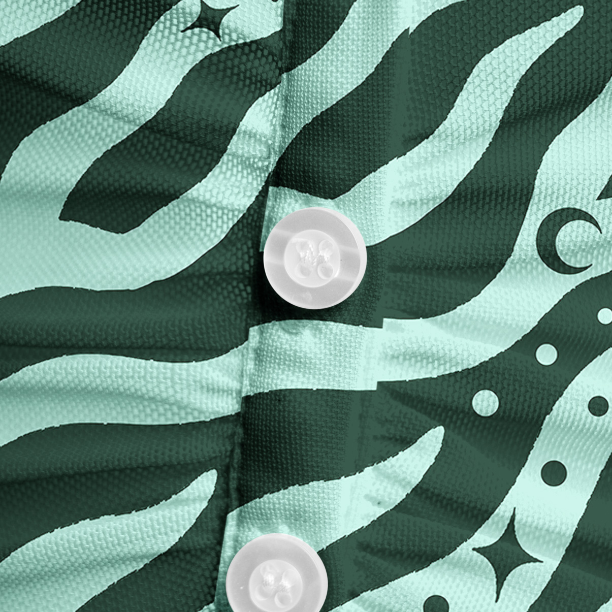 Purplehecate Green Vision Illusion Mesh Button Up Top