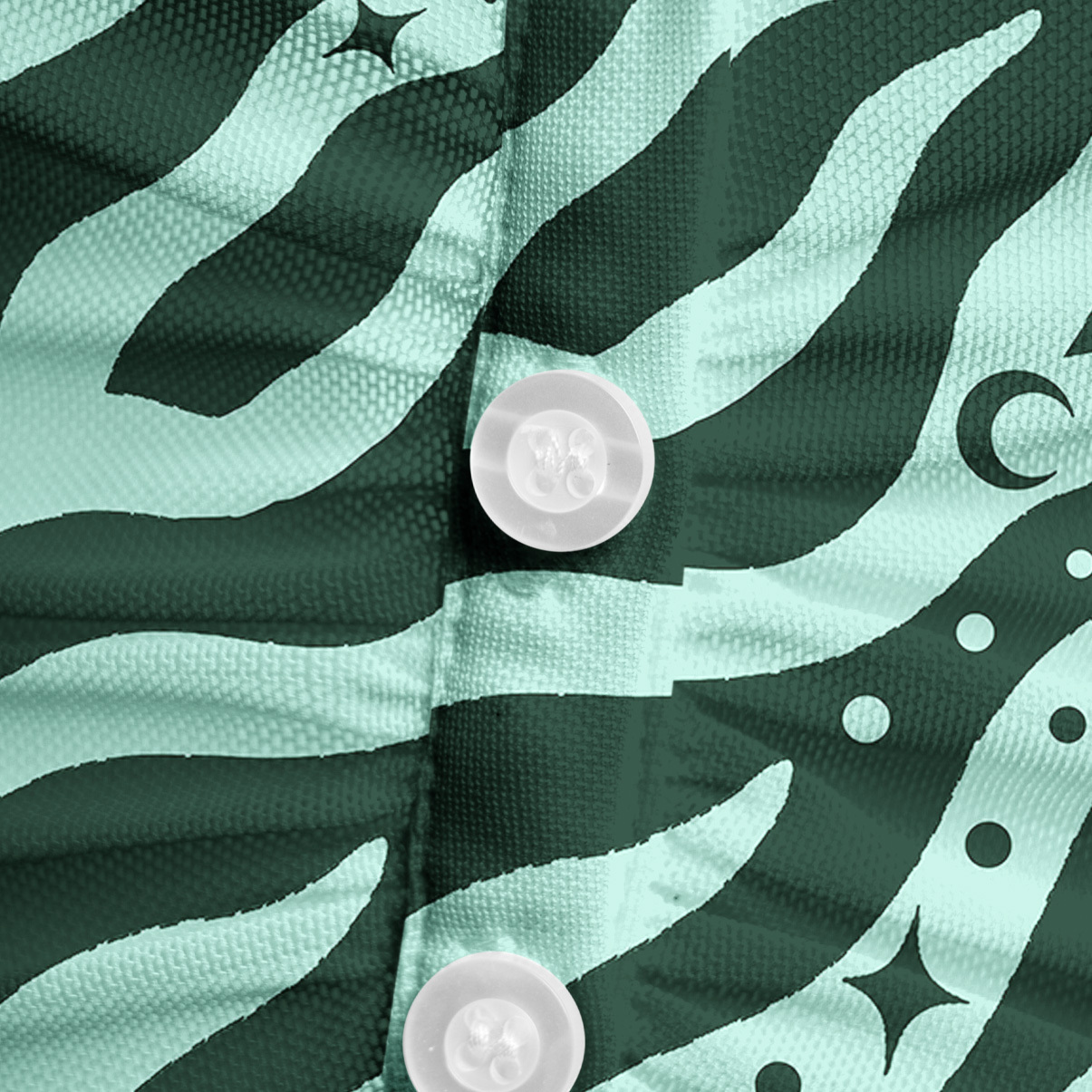 Purplehecate Green Vision Illusion Mesh Button Up Top