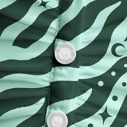 Purplehecate Green Vision Illusion Mesh Button Up Top