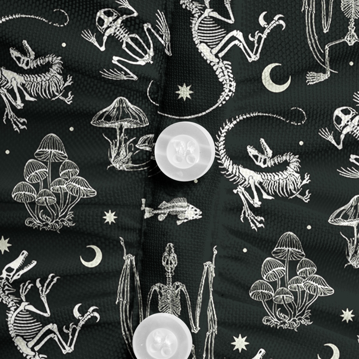 Purplehecate Prehistoric Fantasy Mesh Button Up Top