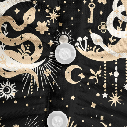 Purplehecate Divine Serpent Under the Moon Mesh Button Up Top