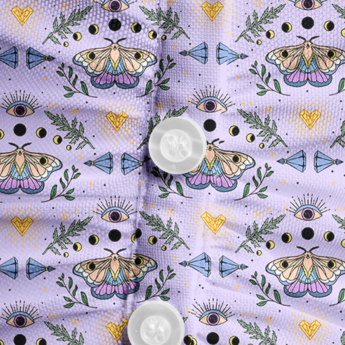 Purplehecate Luna Moth Witch Mesh Button Up Top