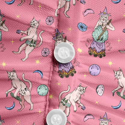 Purplehecate Cat Coven Mesh Button Up Top