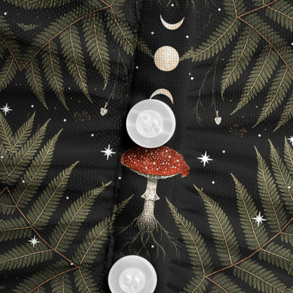 Purplehecate Moonlit Mushroom Gown Mesh Button Up Top