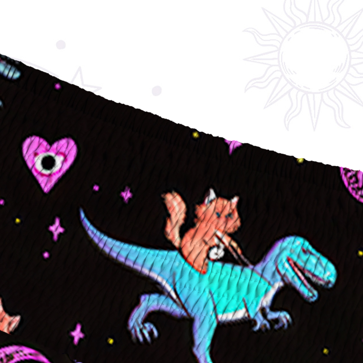 Purplehecate Witch Cat Rides the Dino Convertible Maxi Skirt